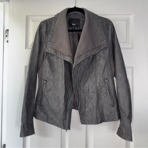 Grey Faux Leather Jacket